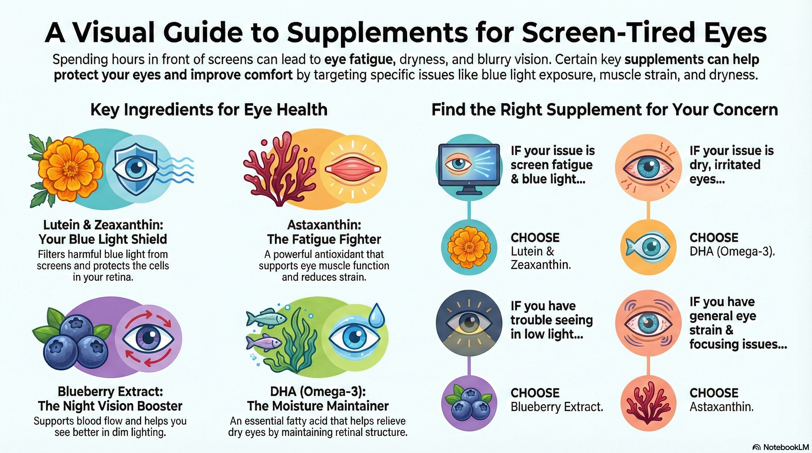 How to Choose Supplement for Eye Health - Flowchart